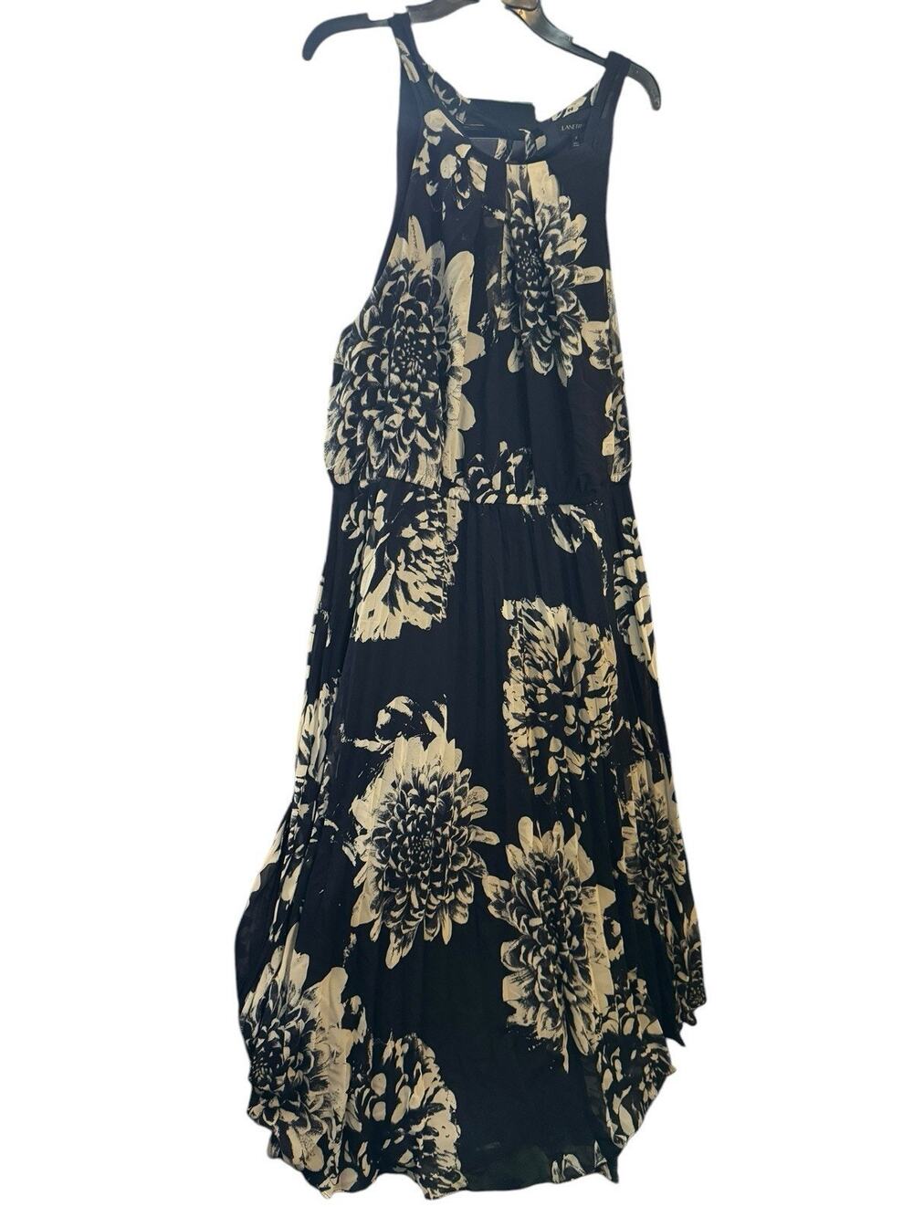 Lane Bryant Navy Floral Maxi Plus Size Petite 20 Halter Dress